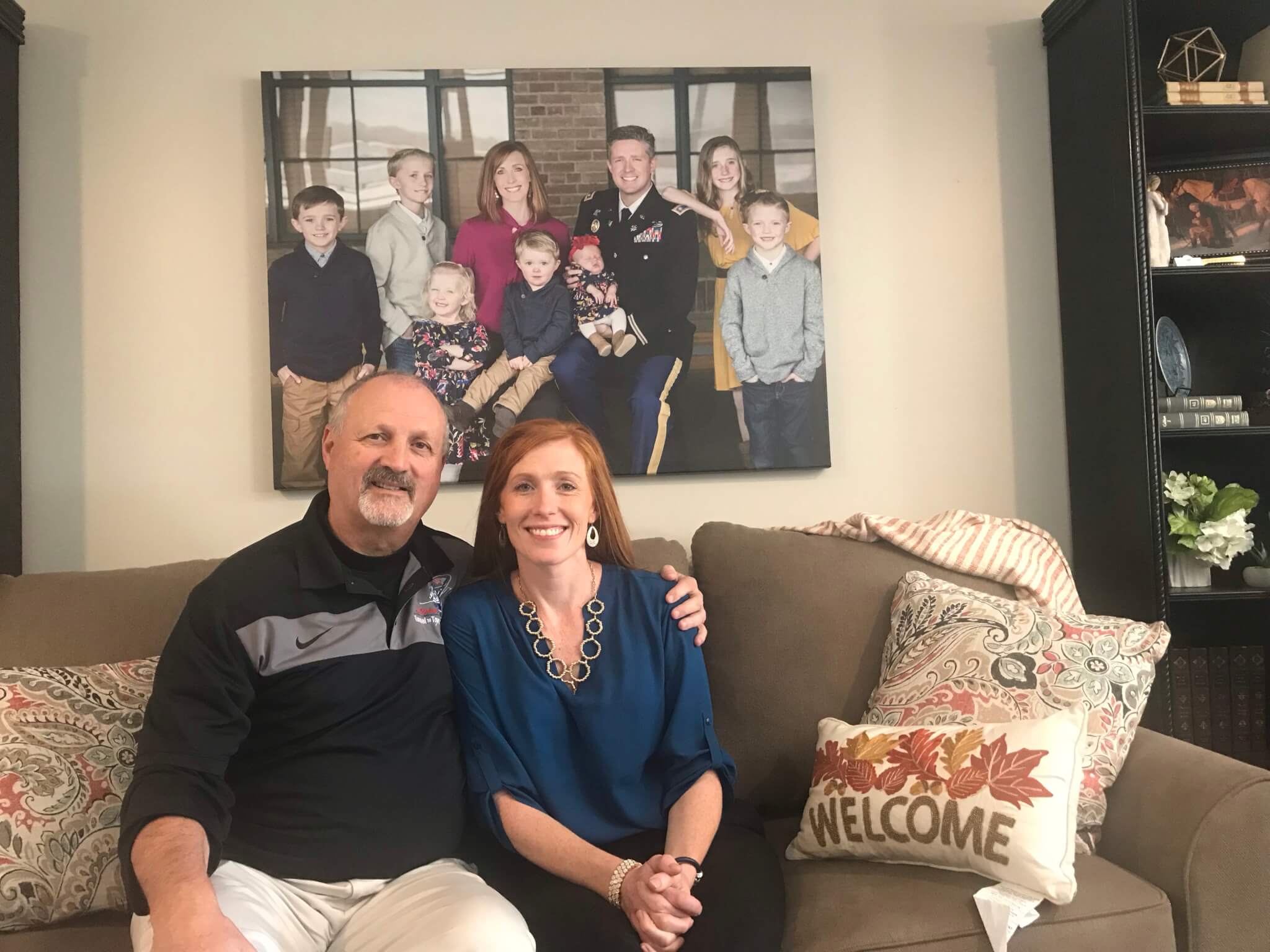 Frank Siller of Tunnel to Towers pictured with Jennie Taylor at her Utah home. Submitted photo.