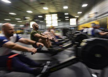 Staff Sgt. Matt Cable, a security forces defender with the Montana Air National Guard, practices rowing for the 2022 Invictus Games. Photo by Sgt. 1st Class Whitney Hughes
