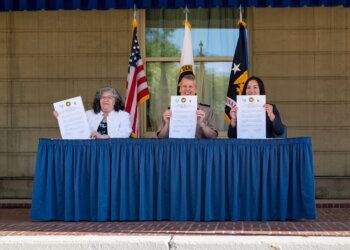 The DCS G-9 Army Community Partnership Office holds a Signing Ceremony for the first of it’s kind Child care Pilot Intergovernmental Support Agreement. Photo by Cpl. Aaron Troutman