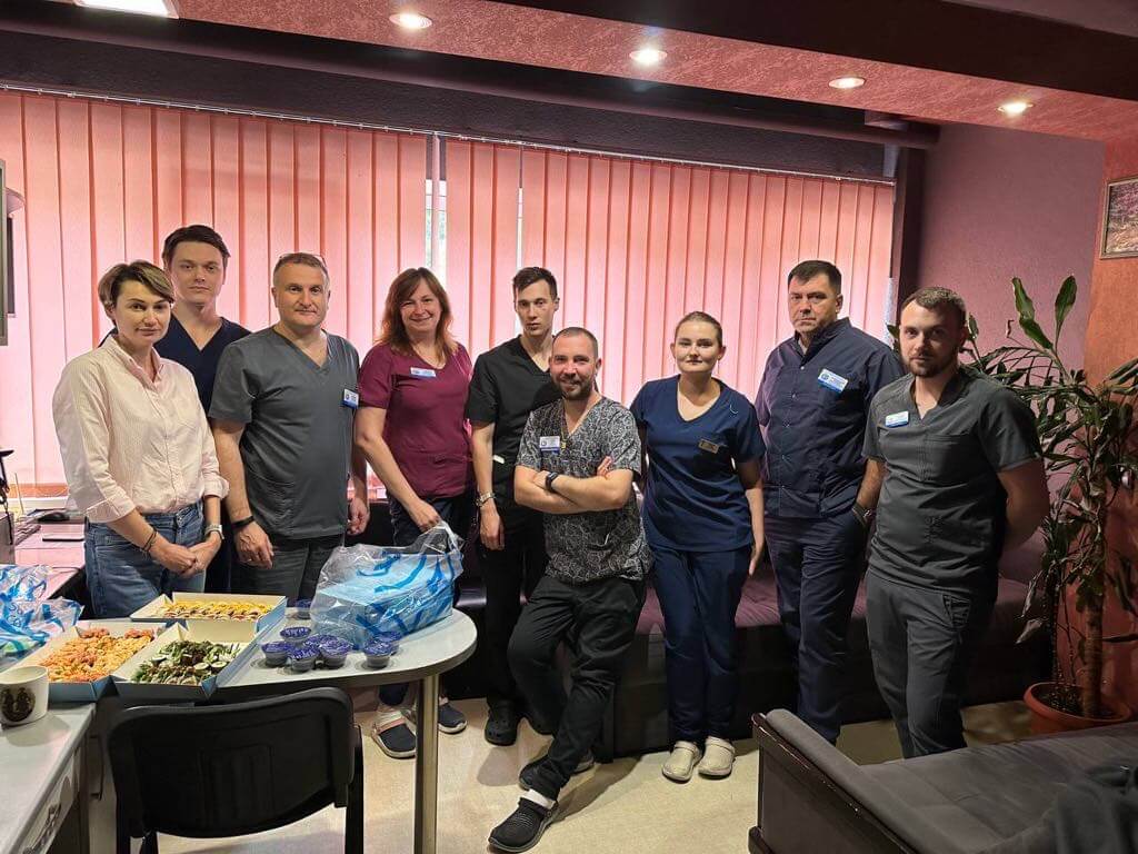 A sushi lunch arrives at a hospital in Ukraine. Photo courtesy of Dr. Gregory Hawryluk.